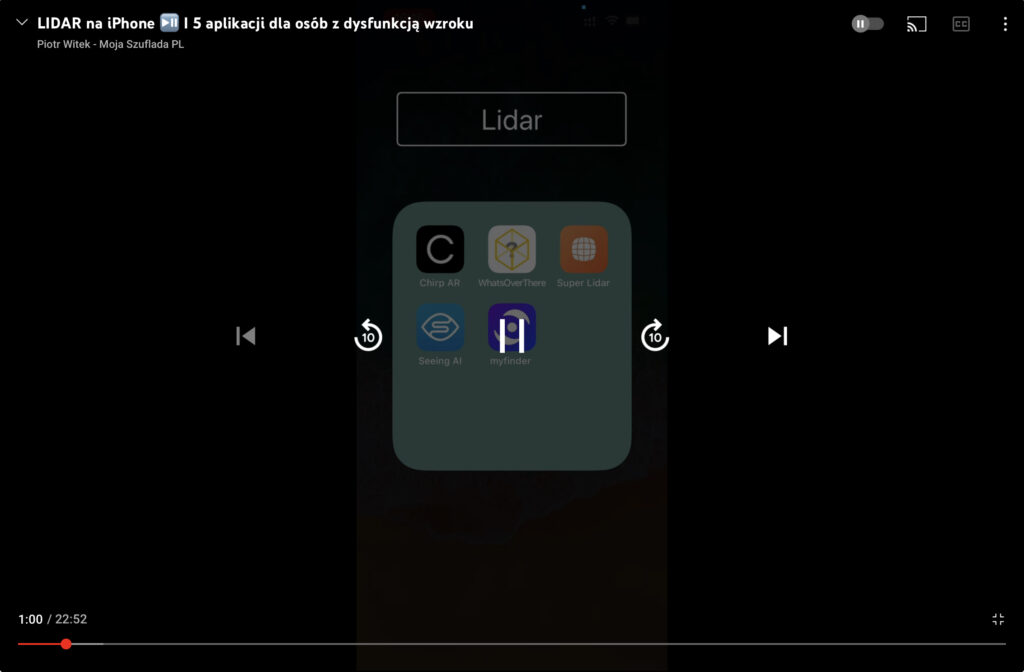 Kadr z nagrania - Widok folderu z pięcioma ikonami aplikacji liderowych
